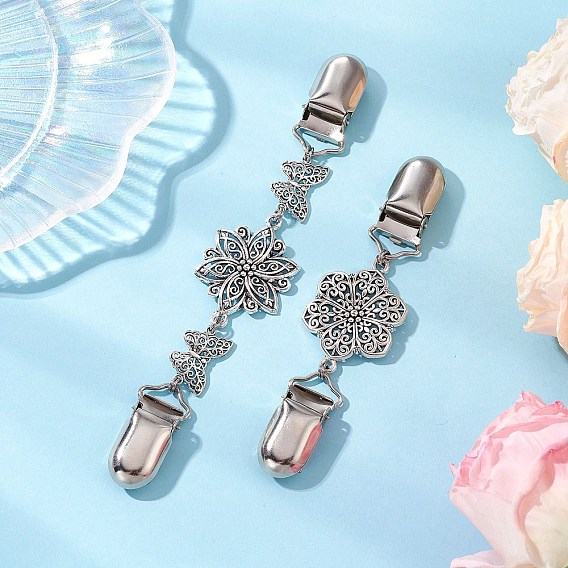 2шт. зажимы для кардигана из сплава и железа, зажимы для воротника свитера для женщин, бабочки и цветы
