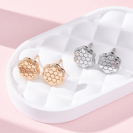 Латунь серьги, цветок