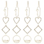 32Pcs 4 Style Rack Plating Alloy Open Back Bezel Pendants, For DIY UV Resin, Epoxy Resin, Pressed Flower Jewelry, Mixed Shapes