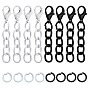 20Pcs 2 Colors Baking Paint Iron Curb Chain Extender & 20Pcs 2 Colors Baking Paint Alloy Open Jump Rings Findings Kits