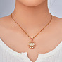 Элегантные винтажные латунные паве прозрачные кубические цирконии сердце снежинка романтические ожерелья с подвеской для женщин