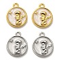 Pendentifs en émail , plat rond avec breloque ange