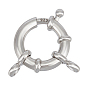 1Pc 925 Sterling Silver Spring Ring Clasps, with 1Pc Suede Fabric Square Silver Polishing Cloth