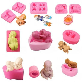 Food Grade Baby DIY Silicone Fondant Molds, Resin Casting Molds, for Chocolate, Candy Making