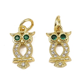 Латунные микро проложить кубического циркония подвески, сова прелести, долговечный, без кадмия и без свинца, стойки покрытие, с целью перехода в кольце