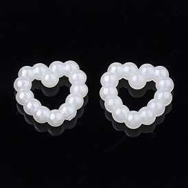 ABS Plastic Imitation Pearl Linking Rings, Heart