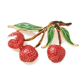 Litchi Enamel Pins, Alloy Brooches for Backpack Clothes