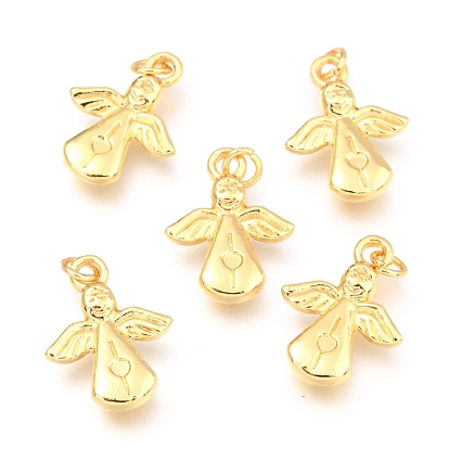 Pendentifs en alliage, plaqué longue durée, avec anneau de saut, ange