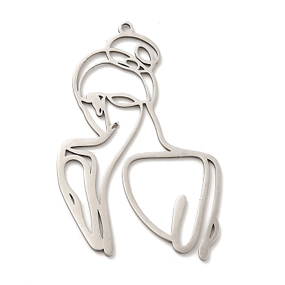 Pendentifs en acier inoxydable, femmes charmes