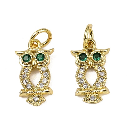 Латунные микро проложить кубического циркония подвески, сова прелести, долговечный, без кадмия и без свинца, стойки покрытие, с целью перехода в кольце