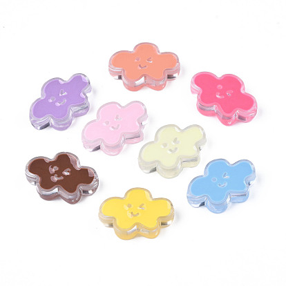 Transparent Acrylic Beads, with Enamel, Cloud
