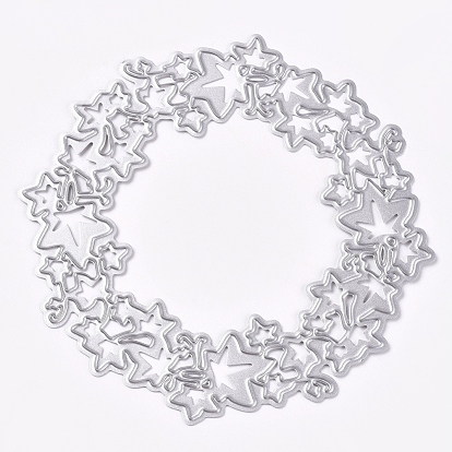 Frame Metal Cutting Dies Stencils, for DIY Scrapbooking/Photo Album, Decorative Embossing DIY Paper Card, Wreath with Star
