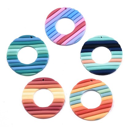 Handmade Polymer Clay Pendants, Donut