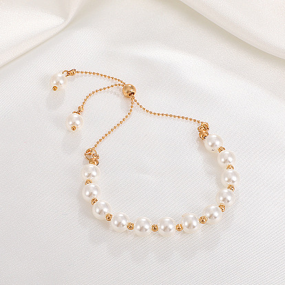 Boho Chic Tassel Pearl Bracelet for Women - Adjustable French Style Beaded Long Strand Jewelry