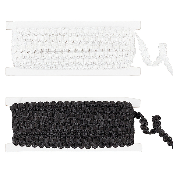 2 карты 2 цвета 10м волнистая лента из полиэстера, аксессуары для одежды, плоский