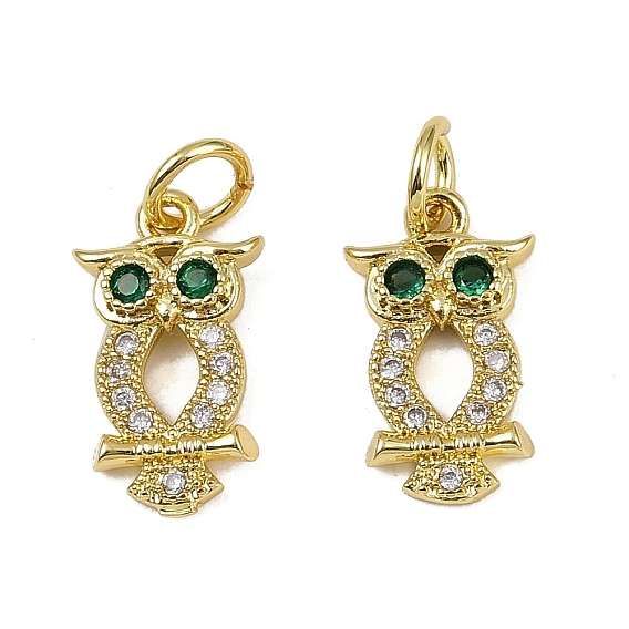 Латунные микро проложить кубического циркония подвески, сова прелести, долговечный, без кадмия и без свинца, стойки покрытие, с целью перехода в кольце