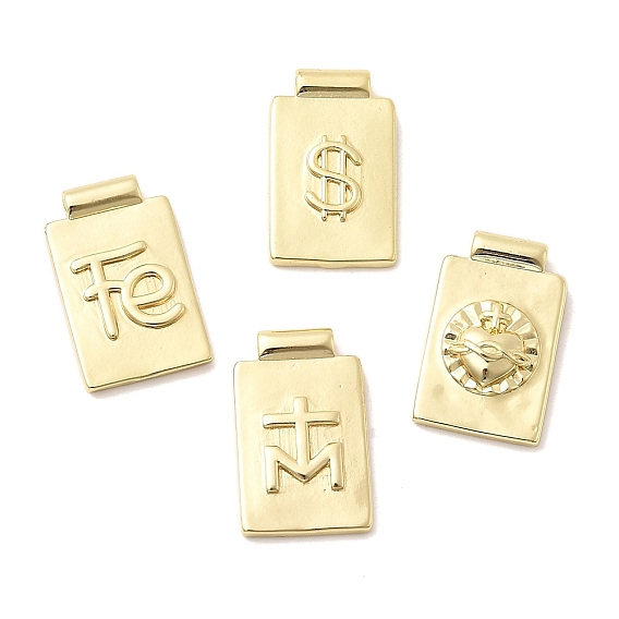 Латунные подвески, прямоугольник амулеты, без кадмия и без свинца, стойки покрытие, долговечный, реальный 18 k позолоченный