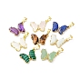 Gemstone Pendants, with Brass Findings, Cadmium Free & Lead Free, Faceted Butterfly Charms