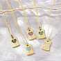 Collares ajustables con colgante rectangular de corazón y circonitas cúbicas micro pavé de latón., sin plomo y cadmio, chapado en rack, larga duración plateado, real 18 k chapado en oro