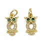 Латунные микро проложить кубического циркония подвески, сова прелести, долговечный, без кадмия и без свинца, стойки покрытие, с целью перехода в кольце