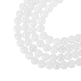 Brins de perles de quartz craquelé synthétique arricraft, ronde, teint