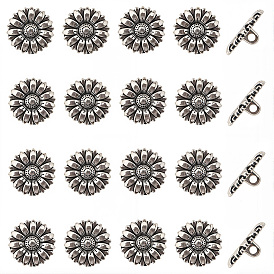 20 шт. 1 пуговицы с хвостовиком из сплава с отверстиями, цветок