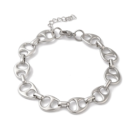 304 Stainless Steel Hollow Teardrop Link Chain Bracelets for Women