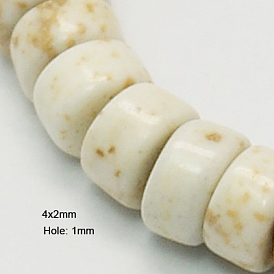 Brins de perles de magnésite naturelle, teint, facette, colonne