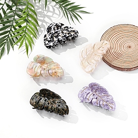 Заколки для волос в форме когтей из ацетата целлюлозы, аксессуары для волос для женщин и девочек, лист