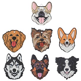 35шт 7 стили непрозрачные акриловые подвески с принтом, собака