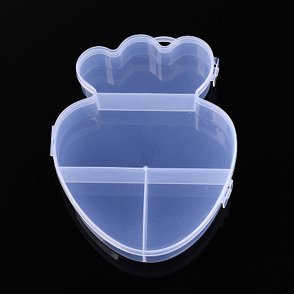 Клубника 4 пластиковые контейнеры для хранения шариков с откидной крышкой