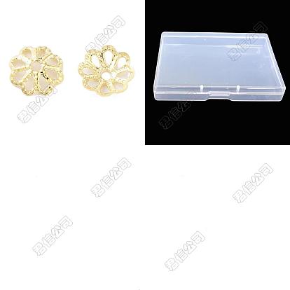 200pcs 316 capuchons de perles en acier inoxydable, fleur multi-pétale
