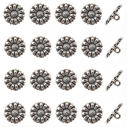 20 шт. 1 пуговицы с хвостовиком из сплава с отверстиями, цветок