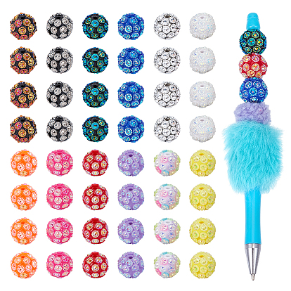 48шт. 12 цвета УФ-покрытие смоляные бусины, радужный, круглые