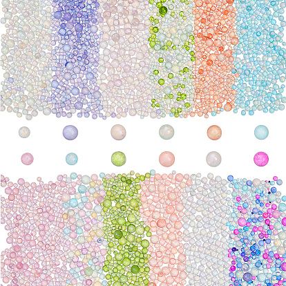 120g 12 цвета стеклянной бусины, без отверстия , круглые