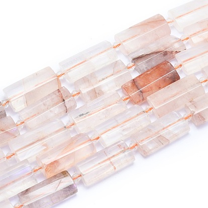 Natural Red Quartz Beads Strands, Rectangle, Faceted
