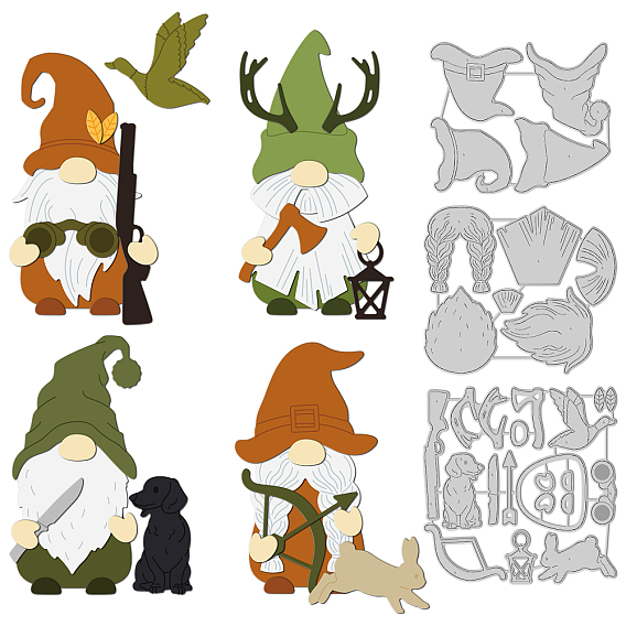 Углеродистая сталь разрезает трафареты, для diy scrapbooking, Фотоальбом, декоративная бумага для тиснения, цвет нержавеющей стали, гном шаблон