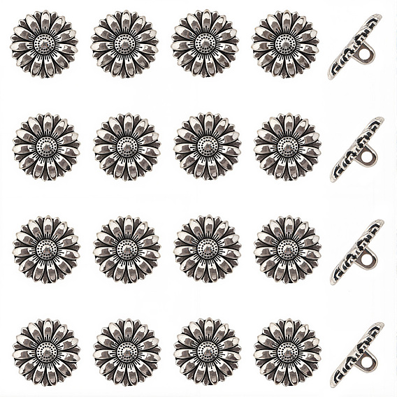 20 шт. 1 пуговицы с хвостовиком из сплава с отверстиями, цветок