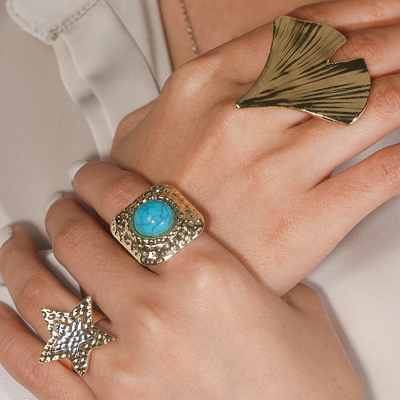 Модные кольца из сплава в винтажном стиле, золотые