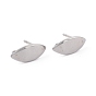 304 Stainless Steel Stud Earring Findings, with Loop, Leaf