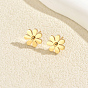 201 Stainless Steel Daisy Flower Stud Earrings for Women