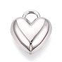 Подвески из полого сплава с пластинчатым покрытием для крепления на стойке, сердце прелести, без кадмия и без свинца