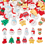 72шт 12 стили рождественские тематические подвески из непрозрачной смолы, разнообразные, с железной платиной петлей