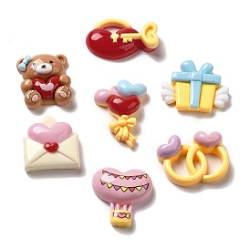 Ring/Box/Lock/Envelope/Bear/Balloon/Hot Air Balloon Valentine's Day Theme Opaque Resin Decoden Cabochons
