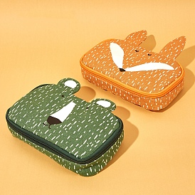 Fox Shaped Cloth Cosmetic Zipper Boxes, Toilet Bags for Women