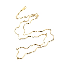 304 ожерелье-цепочка из нержавеющей стали с волнистыми звеньями для женщин