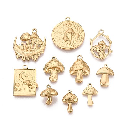 10 шт. 304 подвески из нержавеющей стали, грибные прелести