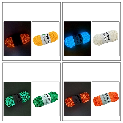 Luminous Polyester Yarns, Glow in the Dark Yarn, for Weaving, Knitting & Crochet