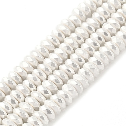 Electroplated Synthetic Non-Magnetic Hematite Beads Strands, Faceted Rondelle