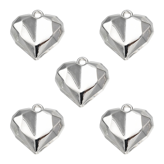 Rack Plating Alloy Pendants, Cadmium Free & Lead Free & Nickle Free, Heart Charm
